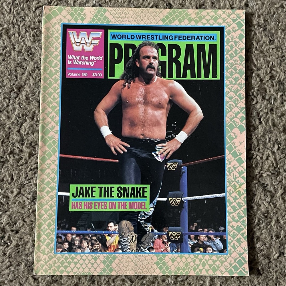 Vintage 1991 WWF Program Vol 189 Jake The Snake Roberts Sgt Slaughter WWE